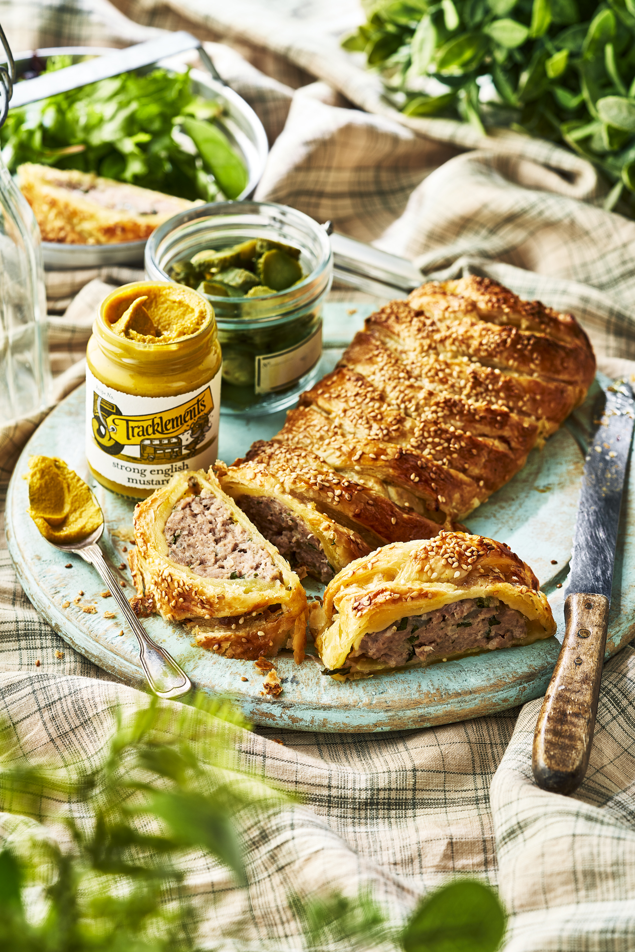 Picnic Sausage Plait with Strong English Mustard