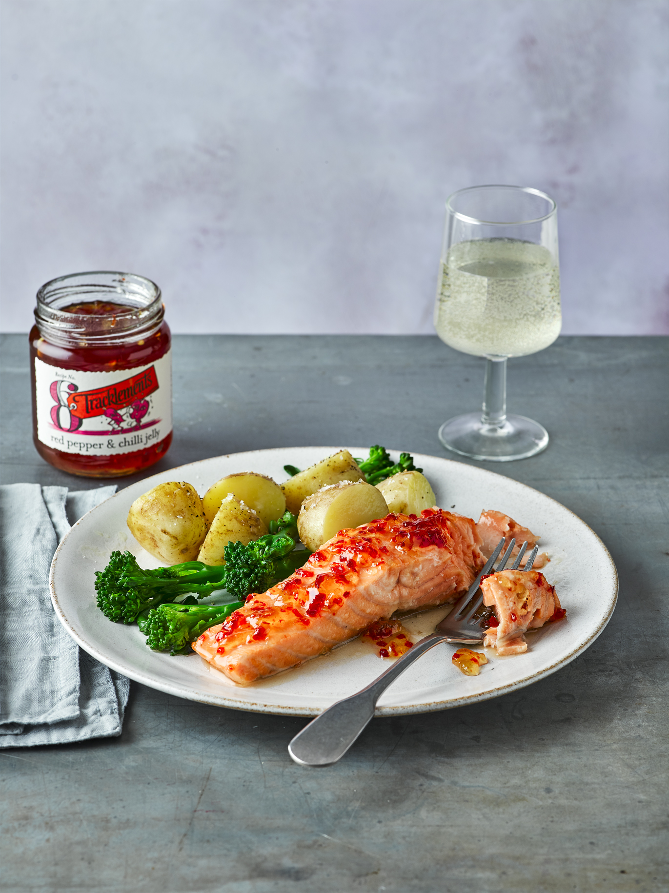 Baked Salmon with Red Pepper & Chilli Jelly